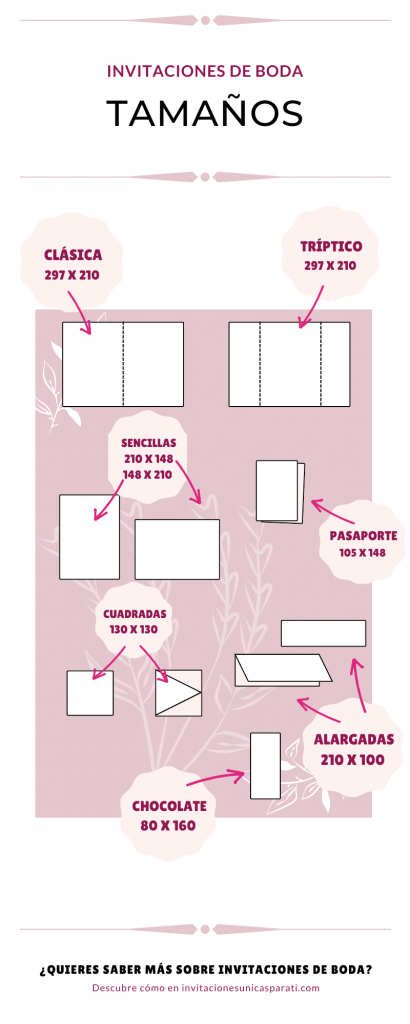 Tamaños de invitaciones de boda